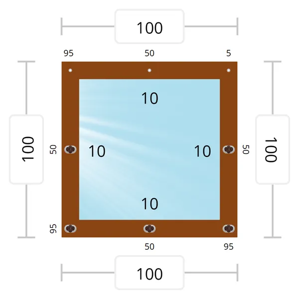 Мягкое окно 100x100 см для веранды, беседки